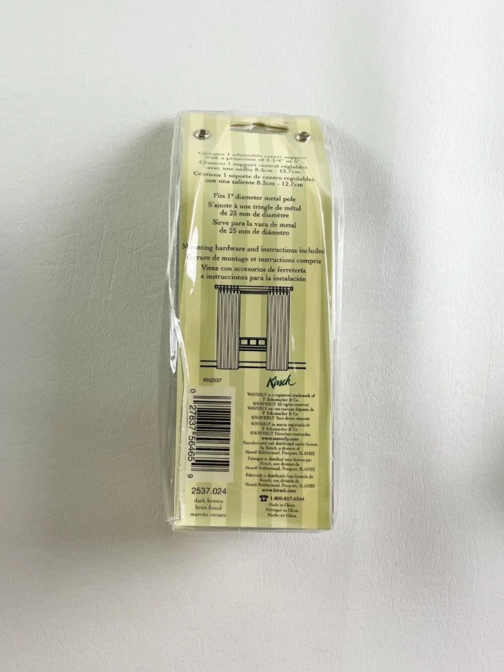 Waverly Dark Brown Center Support for 1 Inch Pole 2 Packs